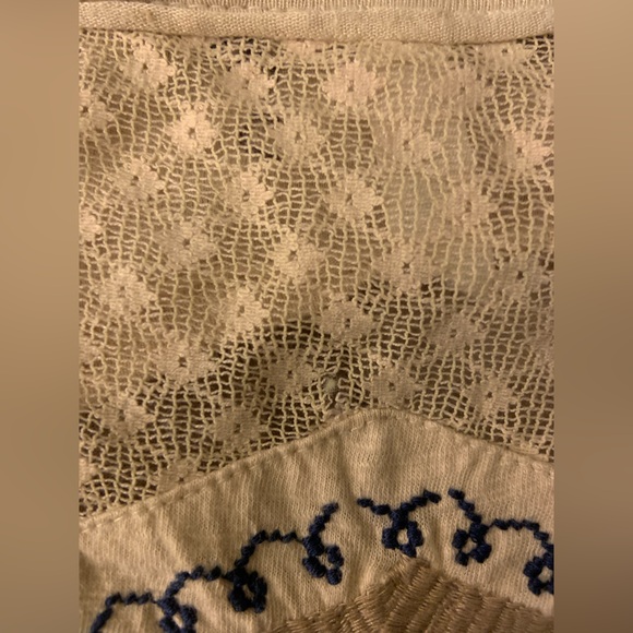 VGUC Free People Bohemian Cream Long Sleeve Top - Size Large - Picture 8 of 8